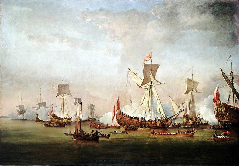 Willem van de Velde the Elder The Departure of William of Orange and Princess Mary for Holland China oil painting art